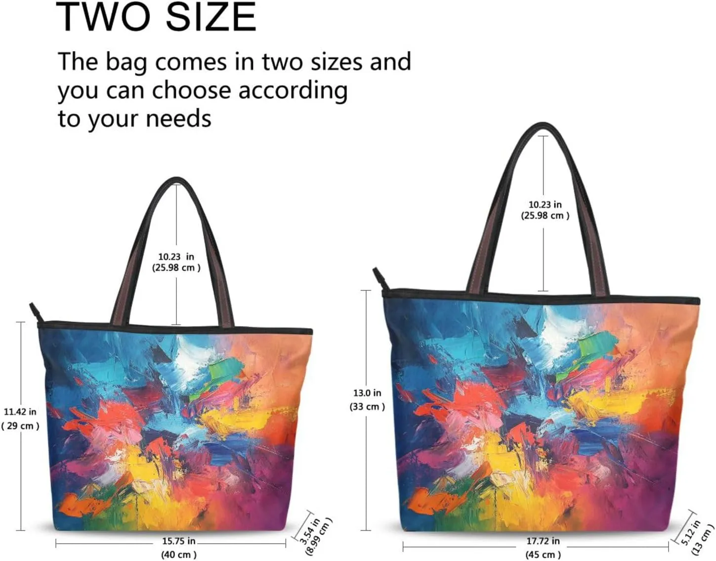 JSTEL Tote Bag for Women with Zipper,Polyester Tote Purse Holiday Tote Bag Work Handbag Women Gift