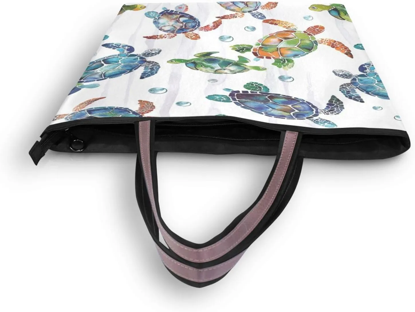 JSTEL Tote Bag for Women with Zipper,Polyester Tote Purse Holiday Tote Bag Work Handbag Women Gift