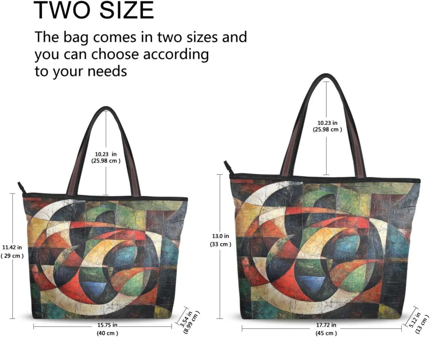 JSTEL Tote Bag for Women with Zipper,Polyester Tote Purse Holiday Tote Bag Work Handbag Women Gift