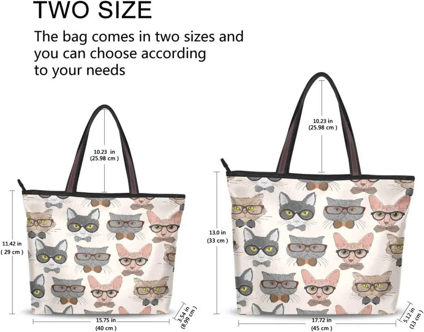 JSTEL Tote Bag for Women with Zipper,Polyester Tote Purse Holiday Tote Bag Work Handbag Women Gift