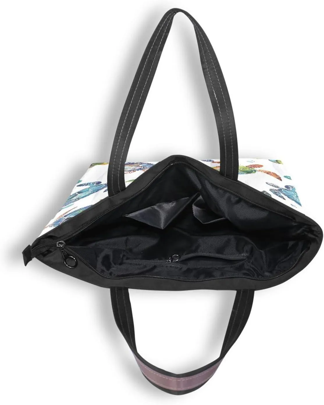 JSTEL Tote Bag for Women with Zipper,Polyester Tote Purse Holiday Tote Bag Work Handbag Women Gift