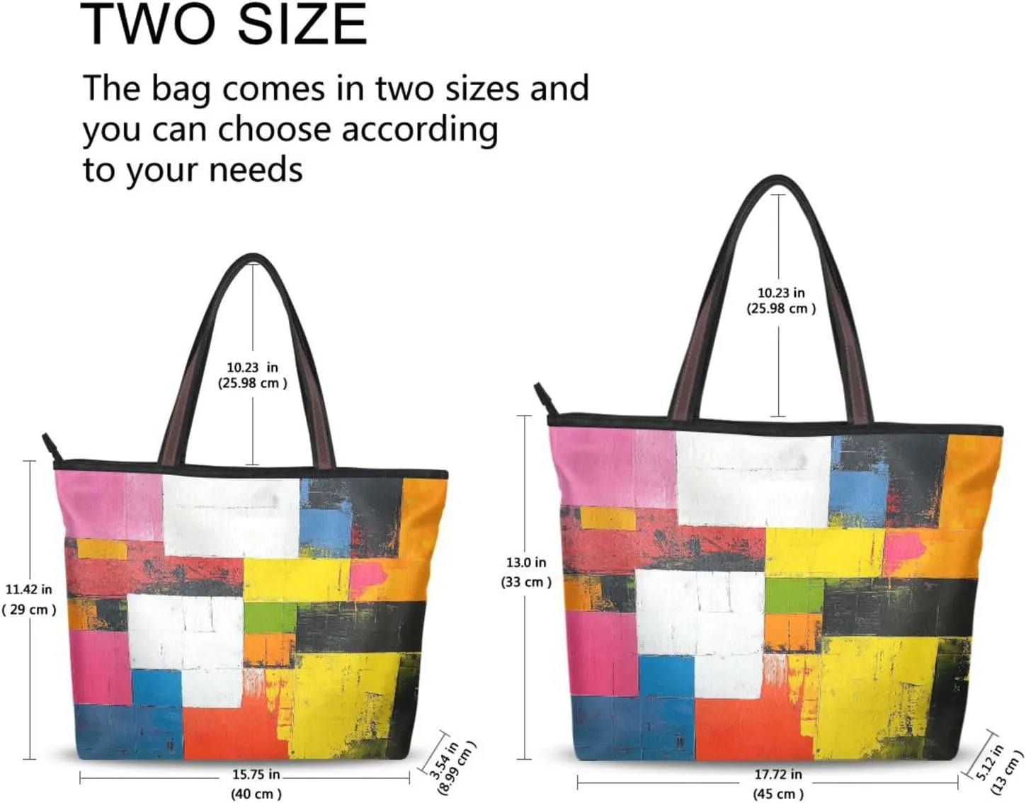 JSTEL Tote Bag for Women with Zipper,Polyester Tote Purse Holiday Tote Bag Work Handbag Women Gift