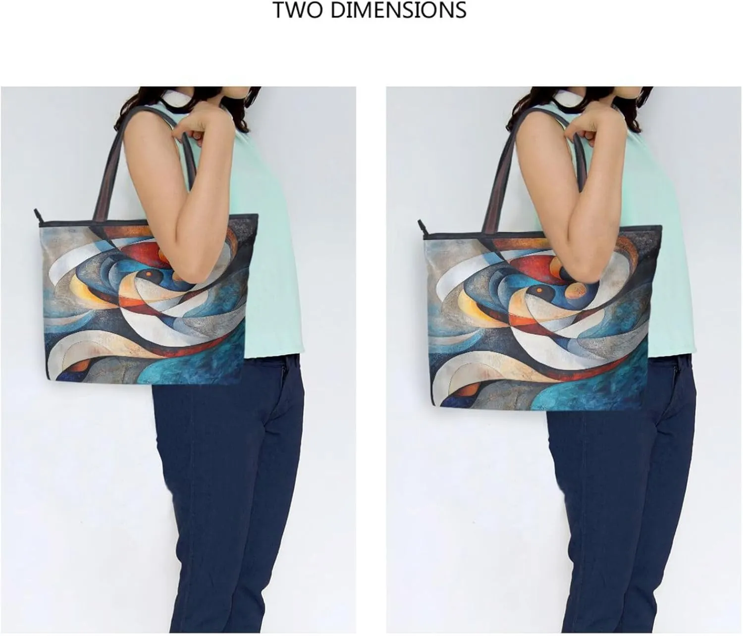 JSTEL Tote Bag for Women with Zipper,Polyester Tote Purse Holiday Tote Bag Work Handbag Women Gift