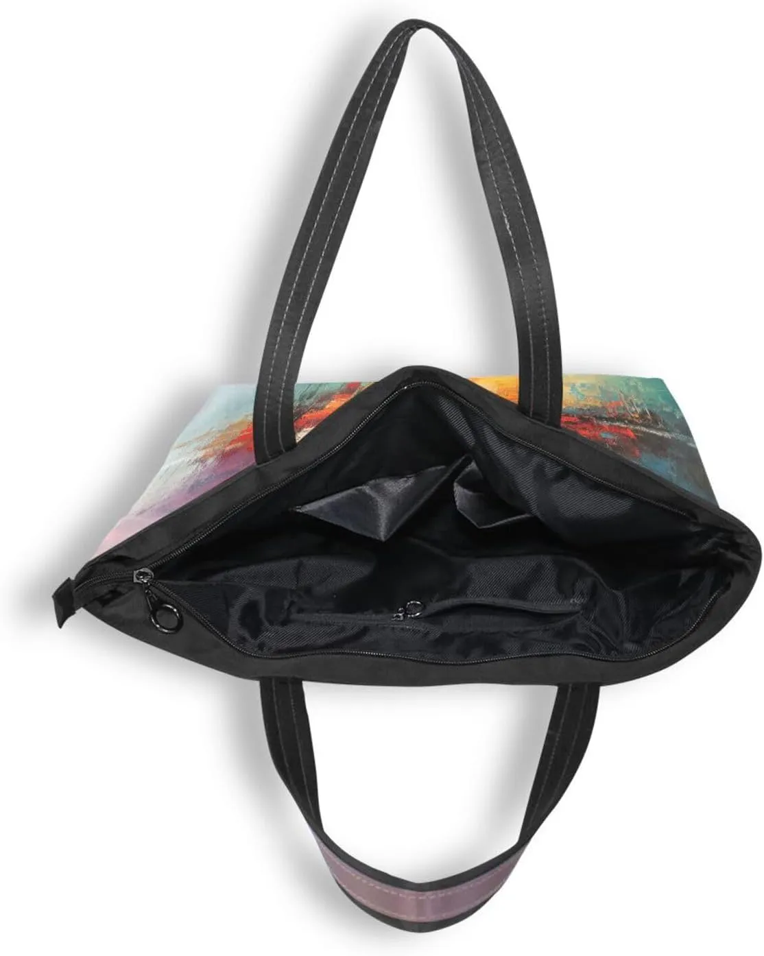 JSTEL Tote Bag for Women with Zipper,Polyester Tote Purse Holiday Tote Bag Work Handbag Women Gift