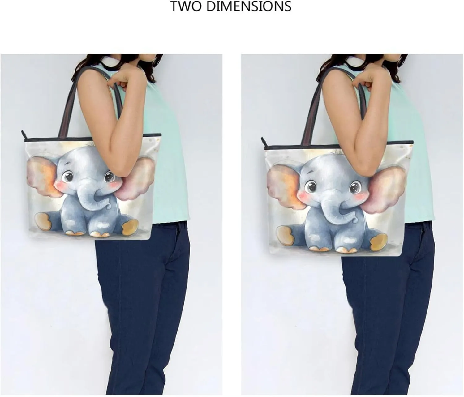 JSTEL Tote Bag for Women with Zipper,Polyester Tote Purse Holiday Tote Bag Work Handbag Women Gift
