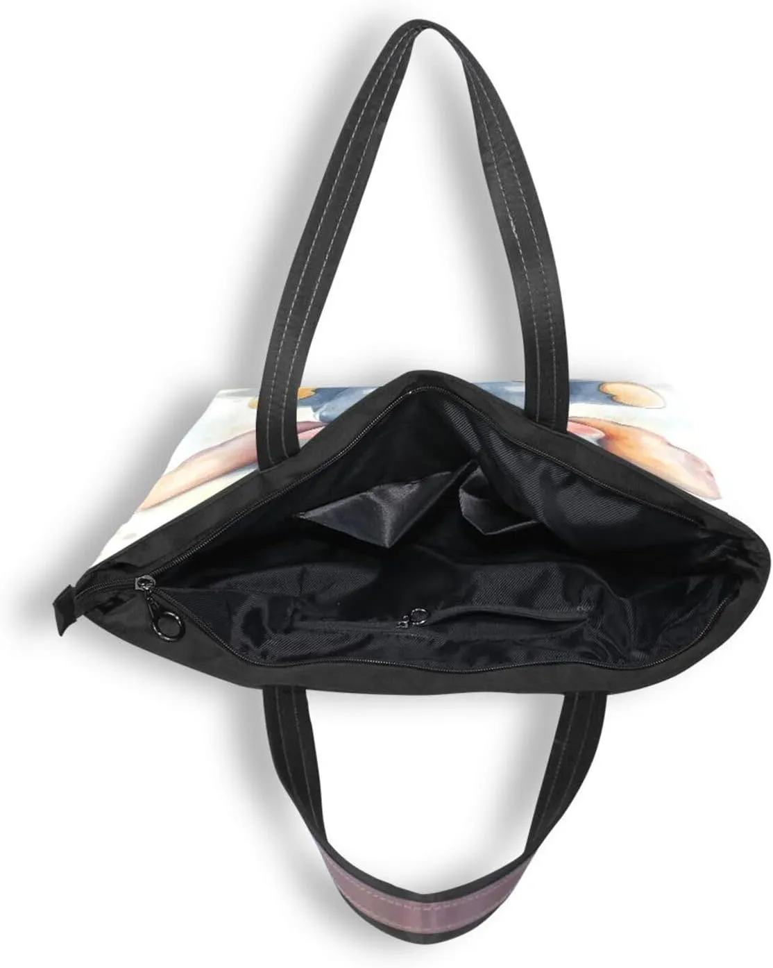 JSTEL Tote Bag for Women with Zipper,Polyester Tote Purse Holiday Tote Bag Work Handbag Women Gift
