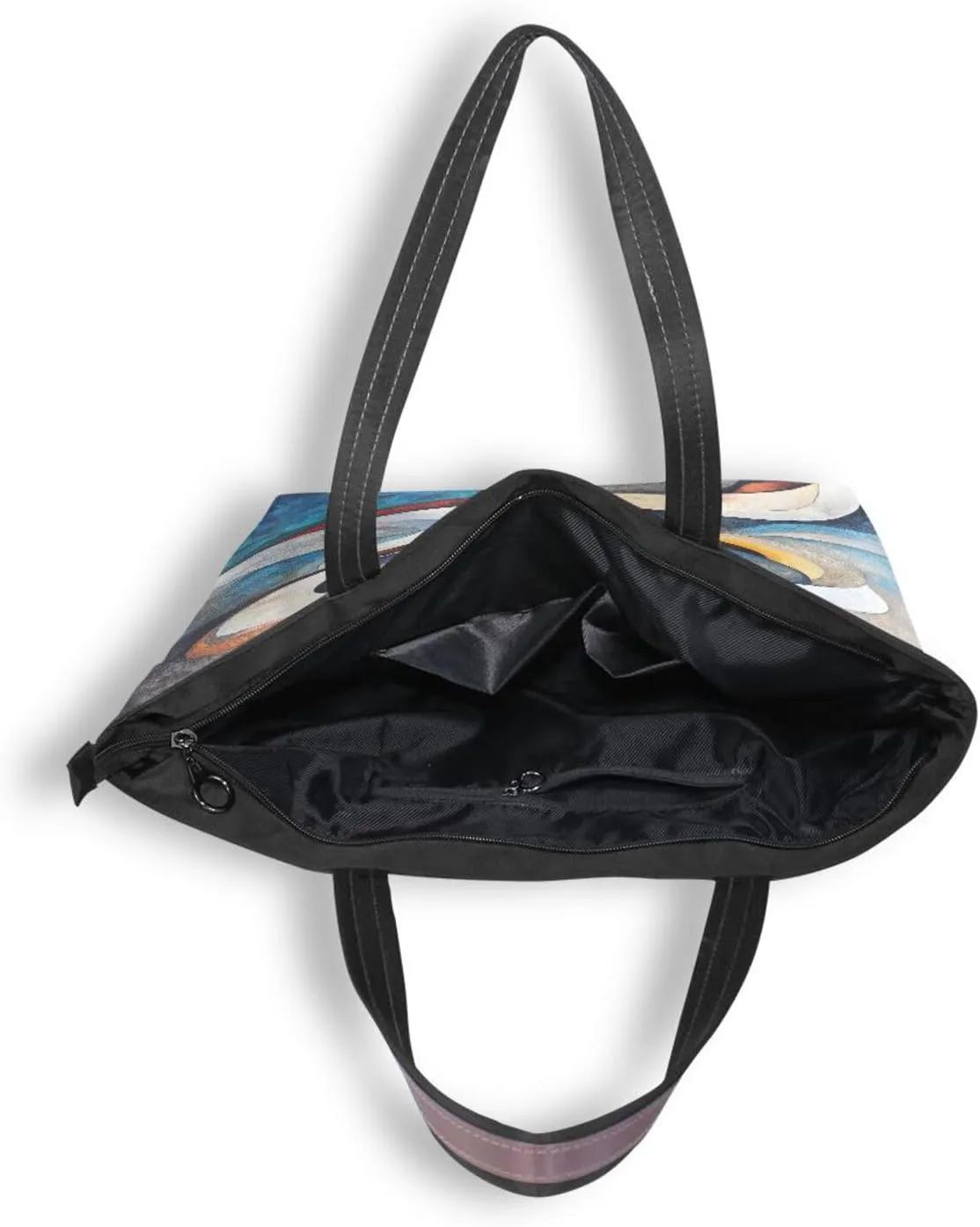 JSTEL Tote Bag for Women with Zipper,Polyester Tote Purse Holiday Tote Bag Work Handbag Women Gift