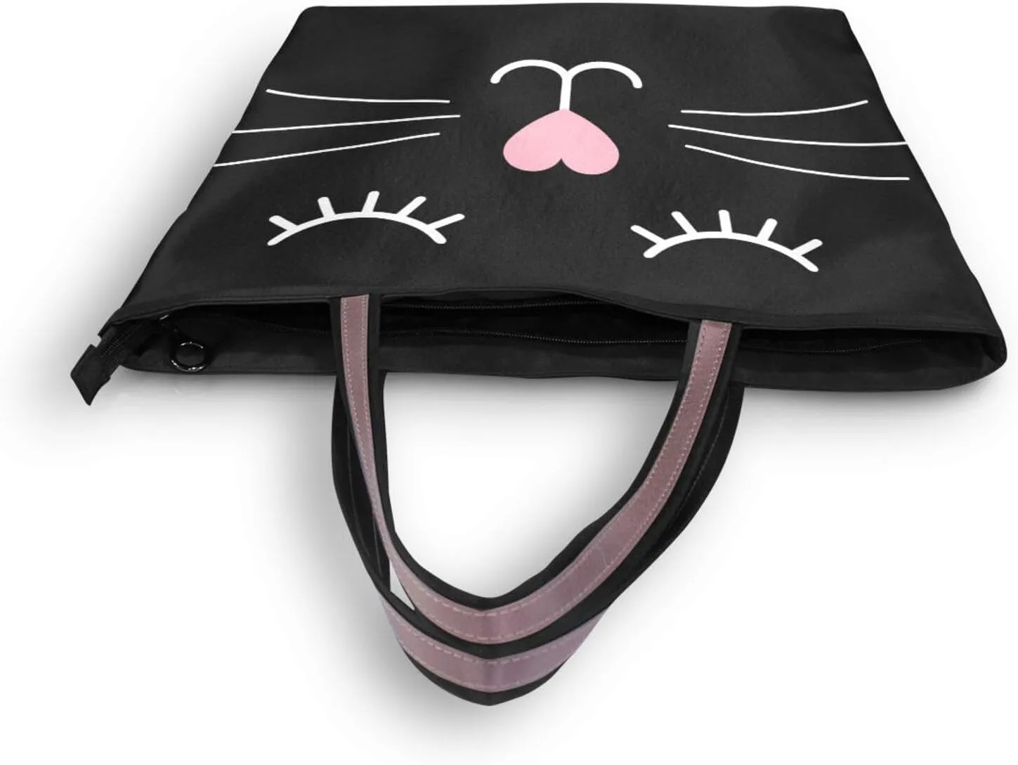 JSTEL Tote Bag for Women with Zipper,Polyester Tote Purse Holiday Tote Bag Work Handbag Women Gift