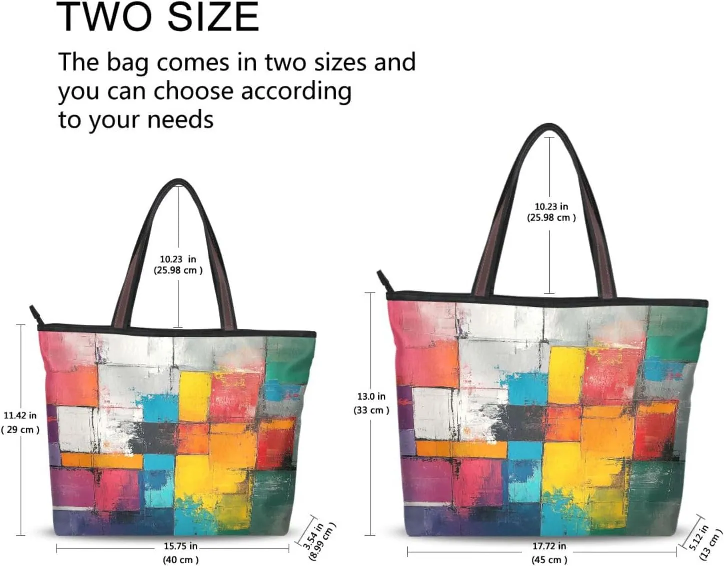 JSTEL Tote Bag for Women with Zipper,Polyester Tote Purse Holiday Tote Bag Work Handbag Women Gift