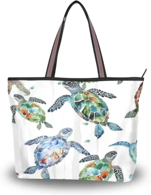 JSTEL Tote Bag for Women with Zipper,Polyester Tote Purse Holiday Tote Bag Work Handbag Women Gift