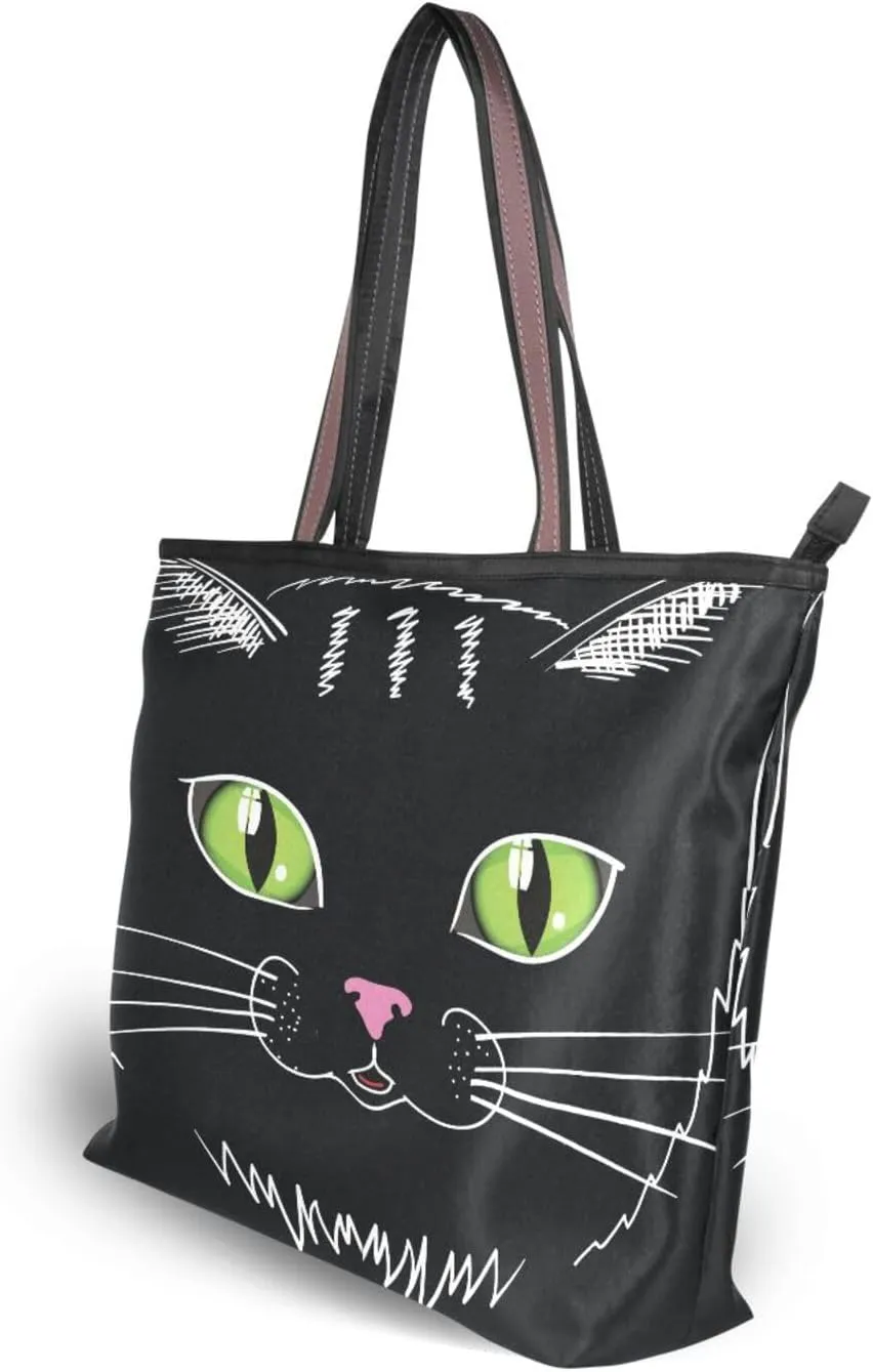 JSTEL Tote Bag for Women with Zipper,Polyester Tote Purse Holiday Tote Bag Work Handbag Women Gift