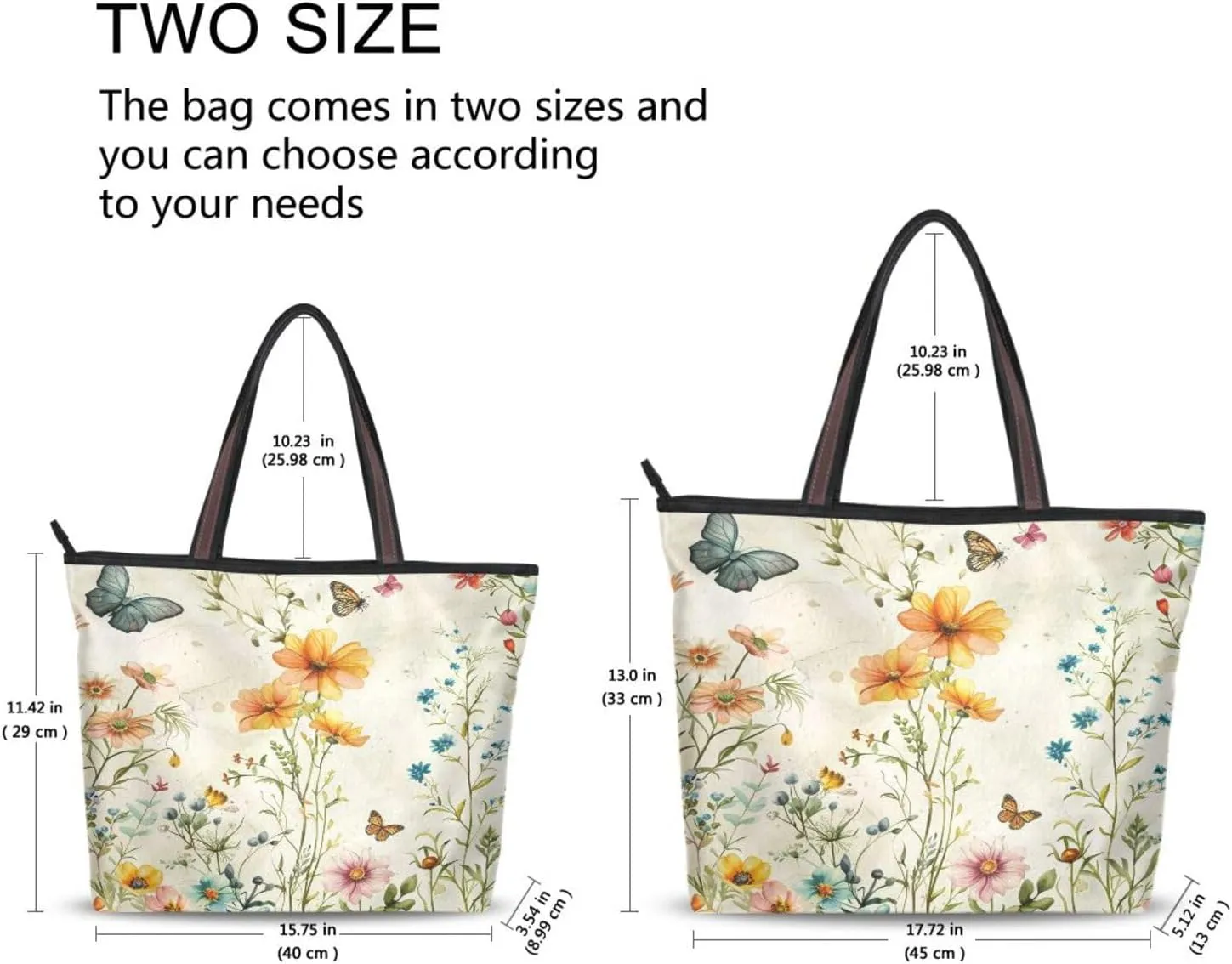 JSTEL Tote Bag for Women with Zipper,Polyester Tote Purse Holiday Tote Bag Work Handbag Women Gift