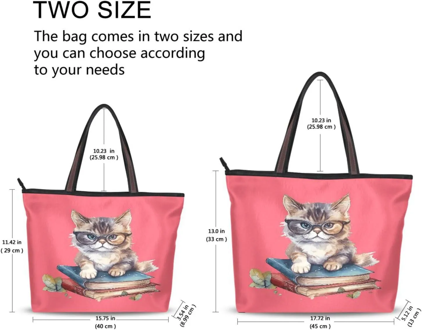 JSTEL Tote Bag for Women with Zipper,Polyester Tote Purse Holiday Tote Bag Work Handbag Women Gift