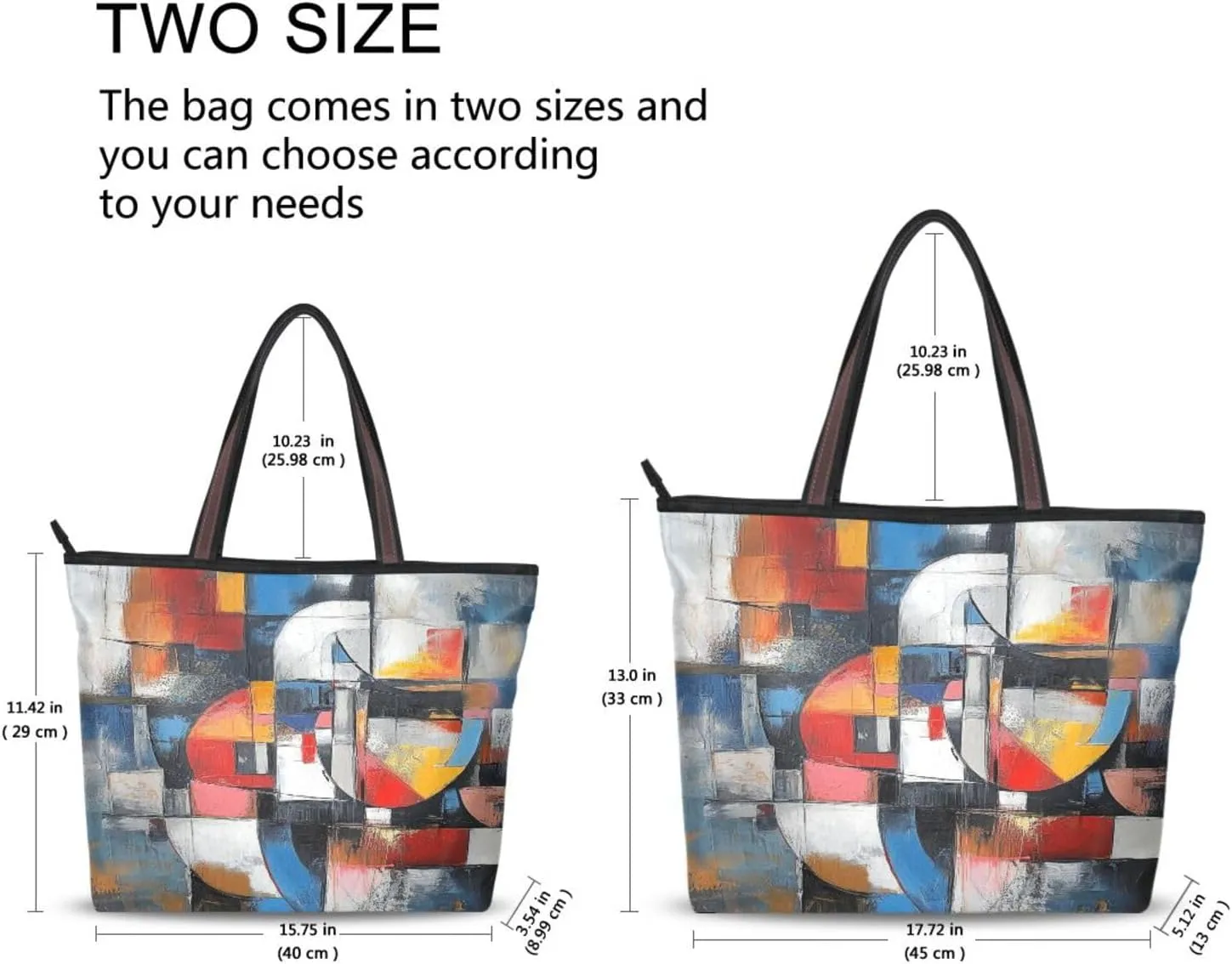 JSTEL Tote Bag for Women with Zipper,Polyester Tote Purse Holiday Tote Bag Work Handbag Women Gift