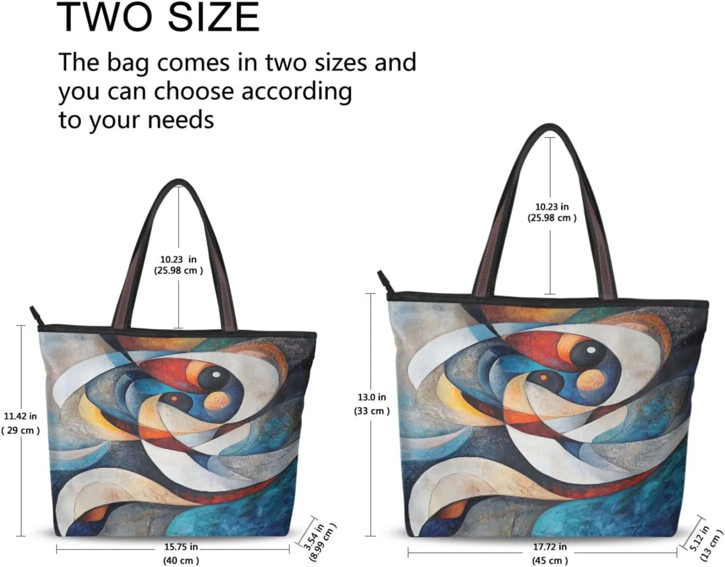JSTEL Tote Bag for Women with Zipper,Polyester Tote Purse Holiday Tote Bag Work Handbag Women Gift