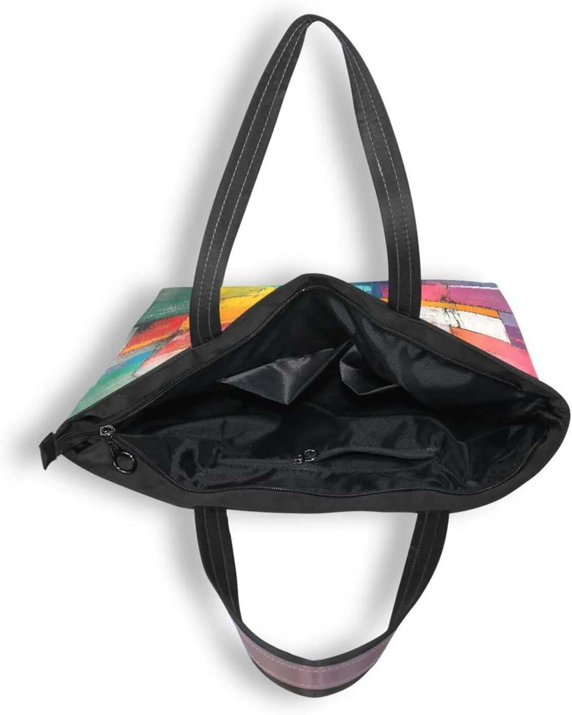 JSTEL Tote Bag for Women with Zipper,Polyester Tote Purse Holiday Tote Bag Work Handbag Women Gift