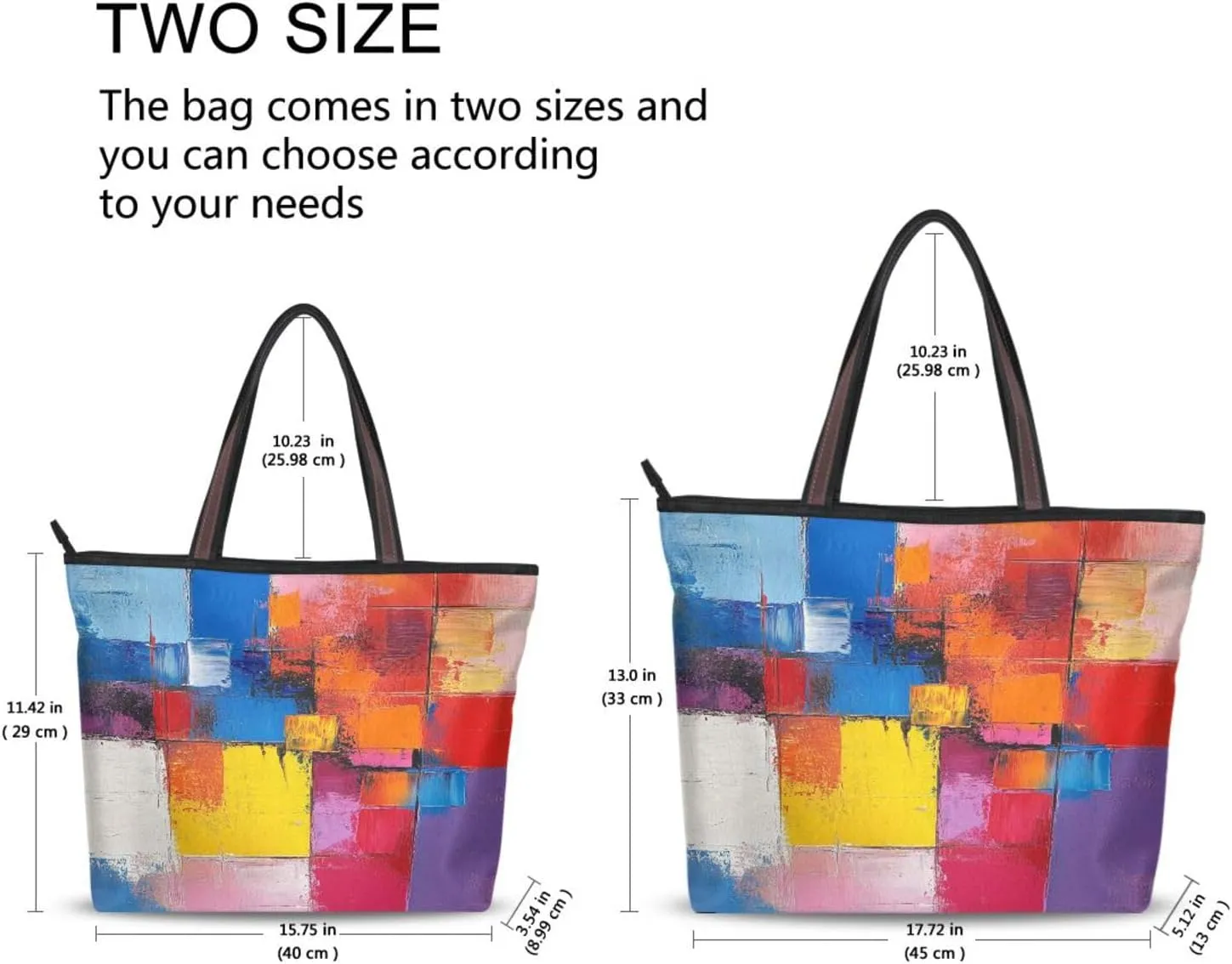 JSTEL Tote Bag for Women with Zipper,Polyester Tote Purse Holiday Tote Bag Work Handbag Women Gift