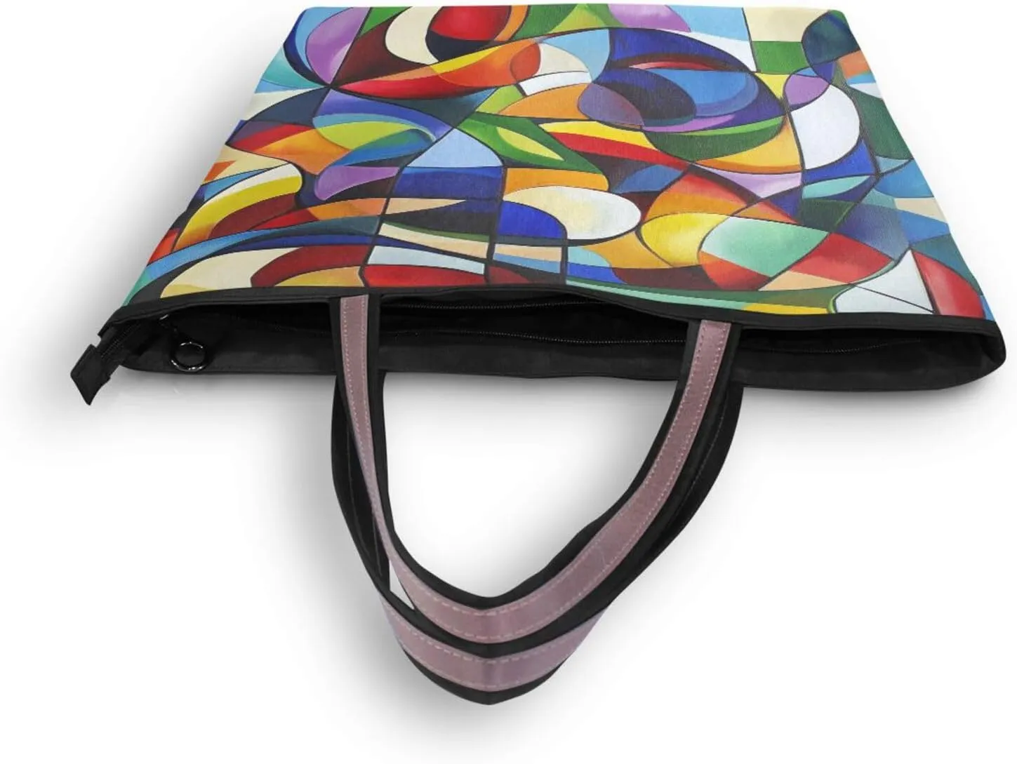 JSTEL Tote Bag for Women with Zipper,Polyester Tote Purse Holiday Tote Bag Work Handbag Women Gift