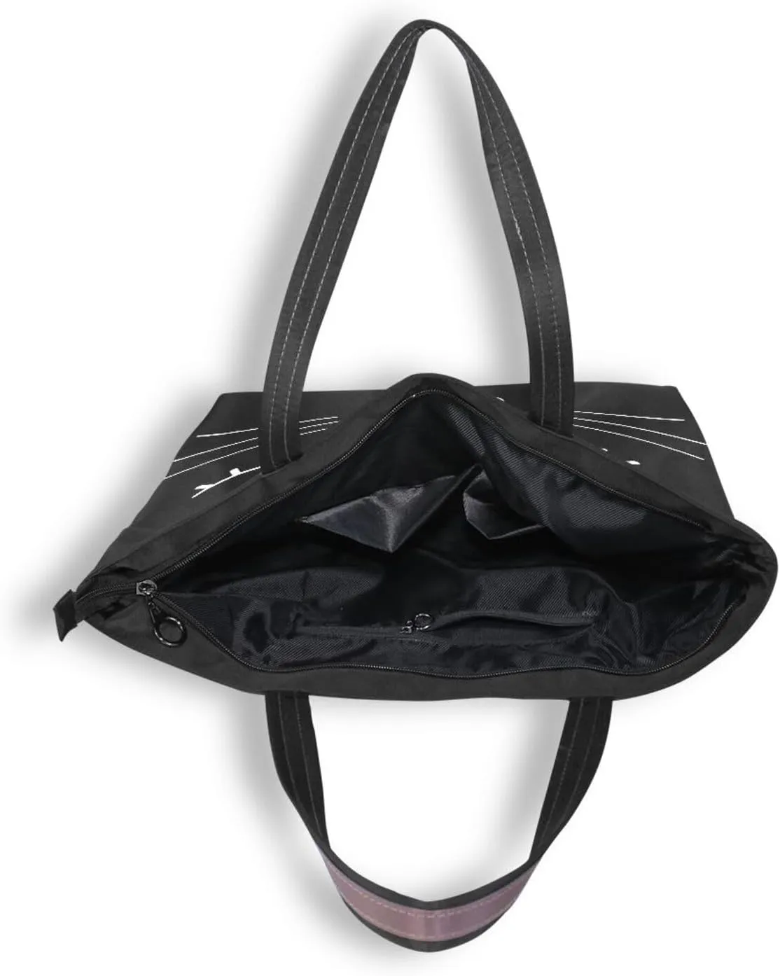 JSTEL Tote Bag for Women with Zipper,Polyester Tote Purse Holiday Tote Bag Work Handbag Women Gift
