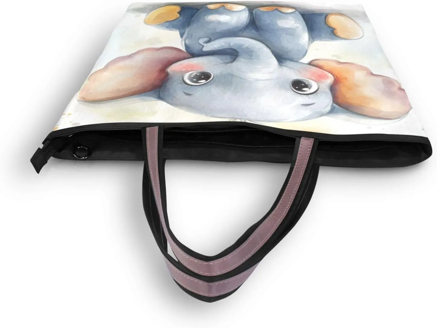 JSTEL Tote Bag for Women with Zipper,Polyester Tote Purse Holiday Tote Bag Work Handbag Women Gift