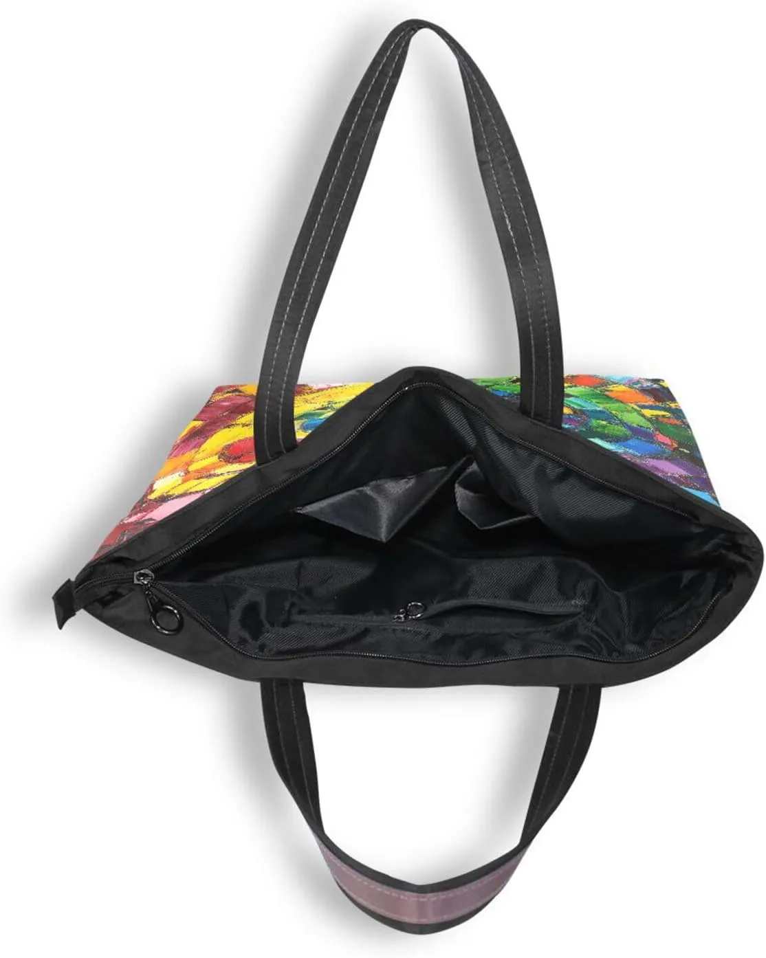 JSTEL Tote Bag for Women with Zipper,Polyester Tote Purse Holiday Tote Bag Work Handbag Women Gift