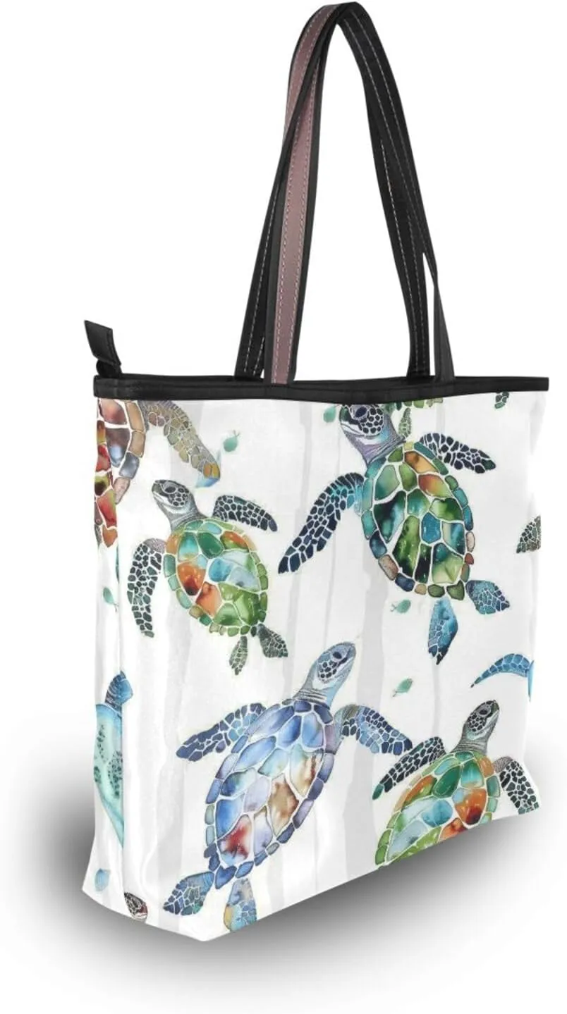 JSTEL Tote Bag for Women with Zipper,Polyester Tote Purse Holiday Tote Bag Work Handbag Women Gift