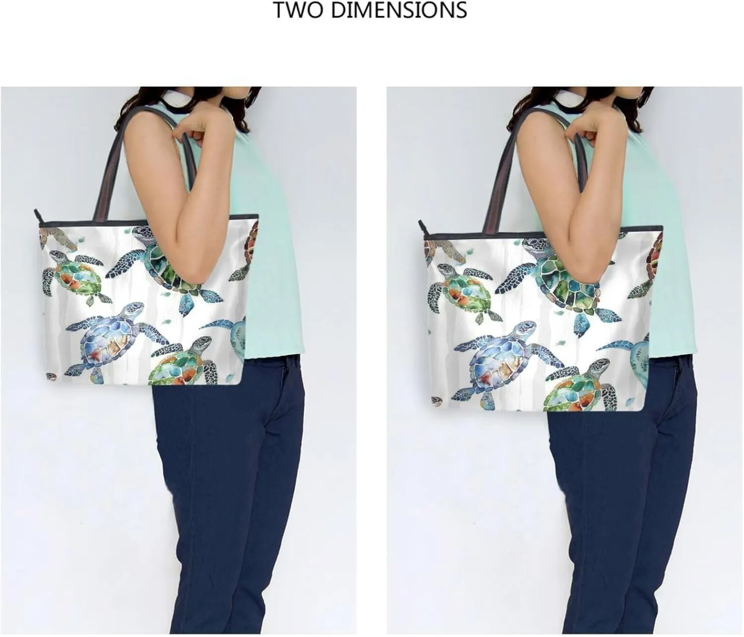 JSTEL Tote Bag for Women with Zipper,Polyester Tote Purse Holiday Tote Bag Work Handbag Women Gift