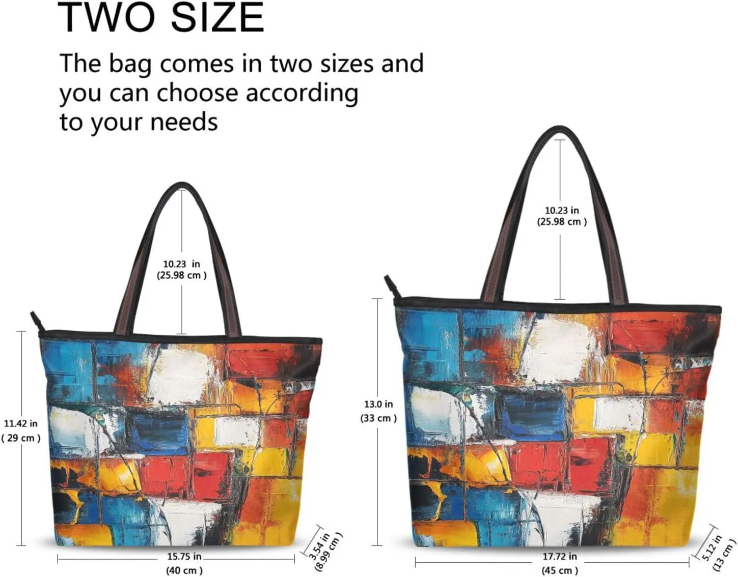 JSTEL Tote Bag for Women with Zipper,Polyester Tote Purse Holiday Tote Bag Work Handbag Women Gift