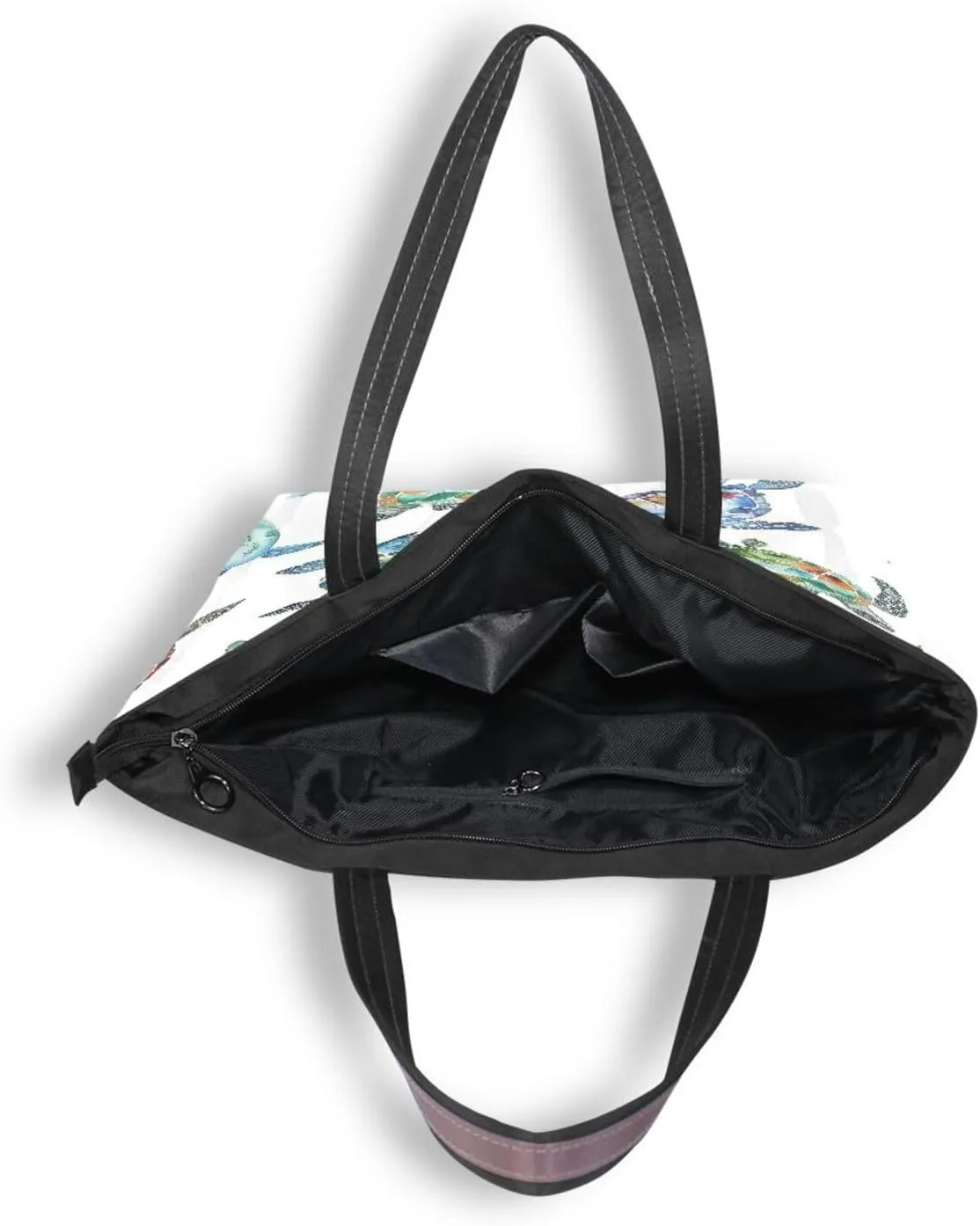 JSTEL Tote Bag for Women with Zipper,Polyester Tote Purse Holiday Tote Bag Work Handbag Women Gift