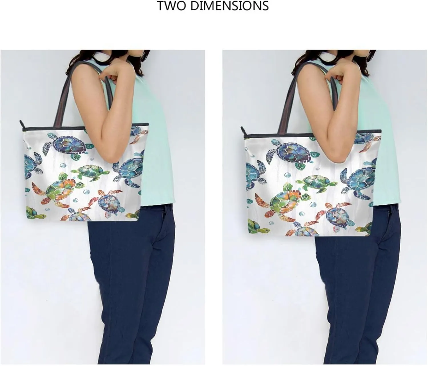 JSTEL Tote Bag for Women with Zipper,Polyester Tote Purse Holiday Tote Bag Work Handbag Women Gift