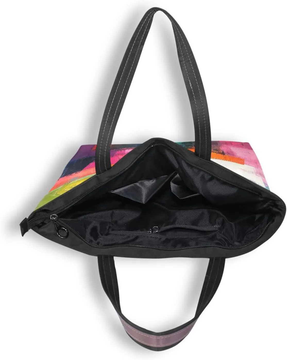 JSTEL Tote Bag for Women with Zipper,Polyester Tote Purse Holiday Tote Bag Work Handbag Women Gift