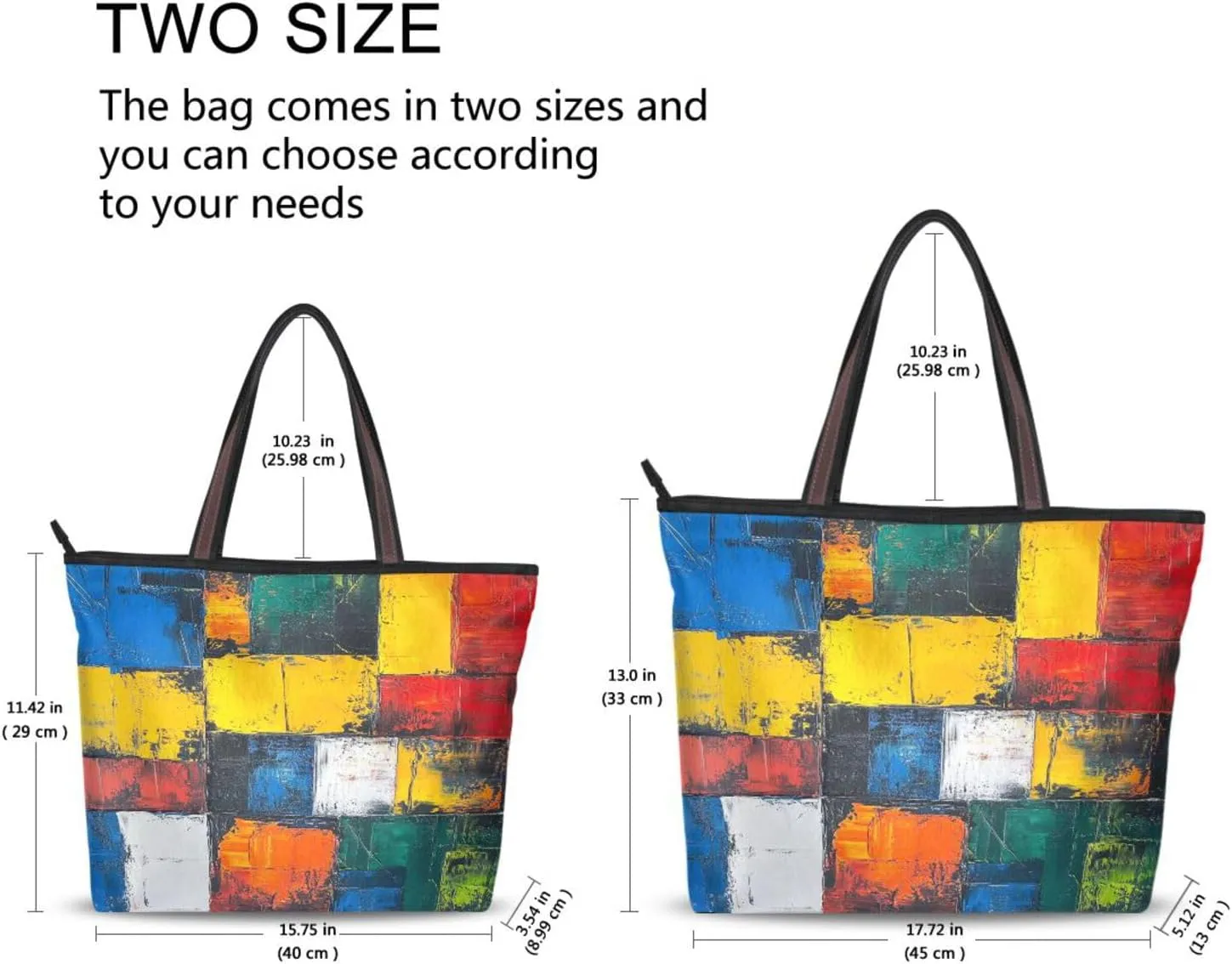 JSTEL Tote Bag for Women with Zipper,Polyester Tote Purse Holiday Tote Bag Work Handbag Women Gift