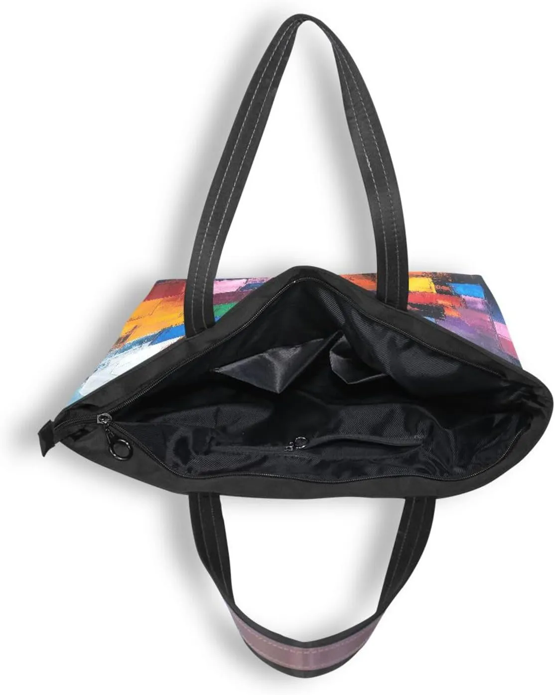 JSTEL Tote Bag for Women with Zipper,Polyester Tote Purse Holiday Tote Bag Work Handbag Women Gift