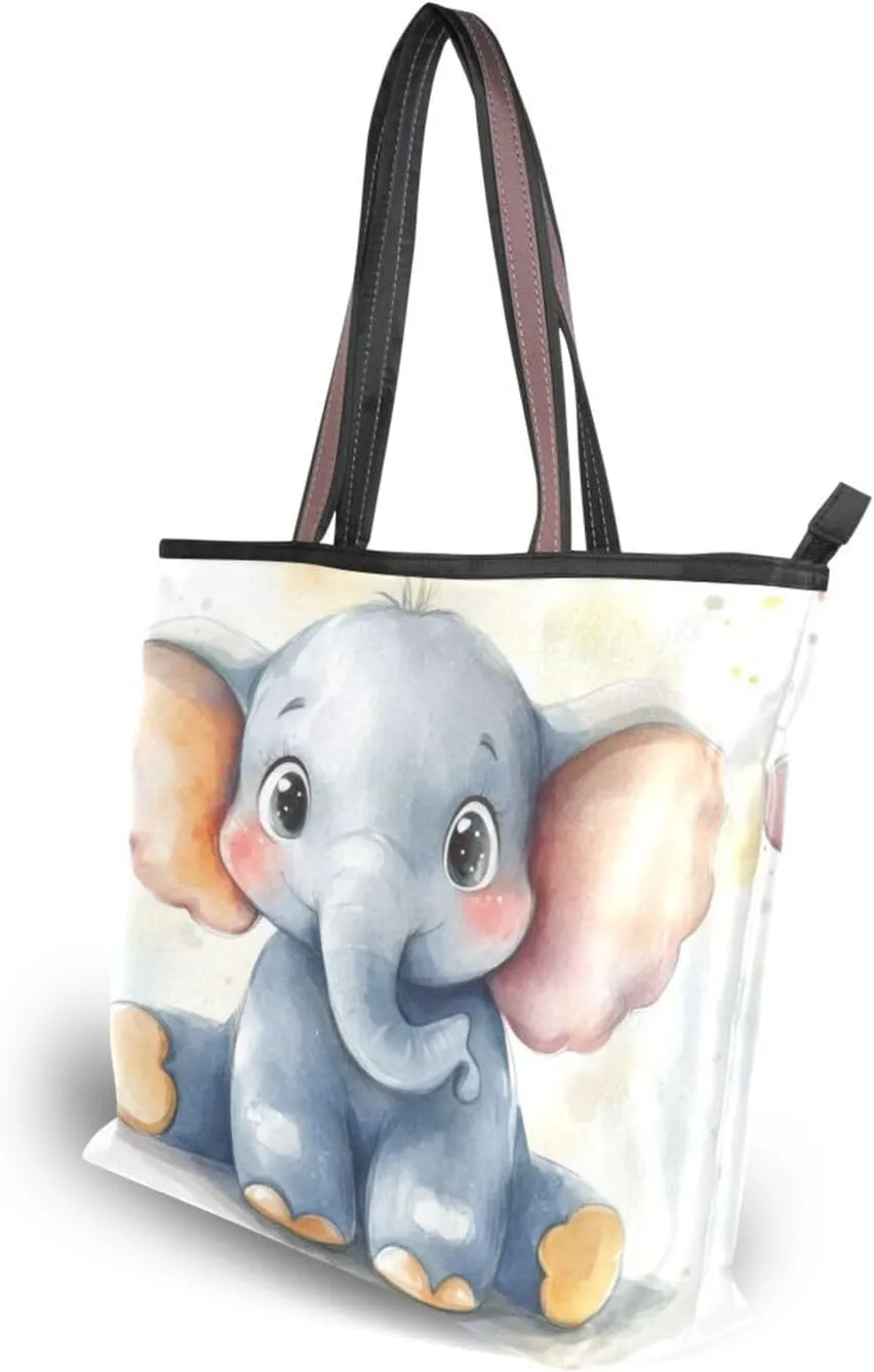 JSTEL Tote Bag for Women with Zipper,Polyester Tote Purse Holiday Tote Bag Work Handbag Women Gift