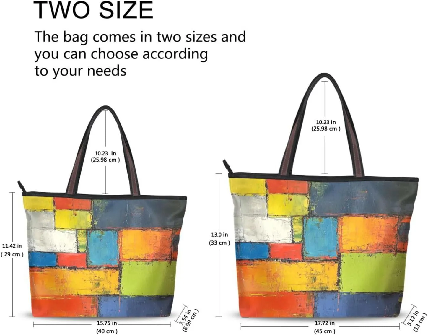 JSTEL Tote Bag for Women with Zipper,Polyester Tote Purse Holiday Tote Bag Work Handbag Women Gift