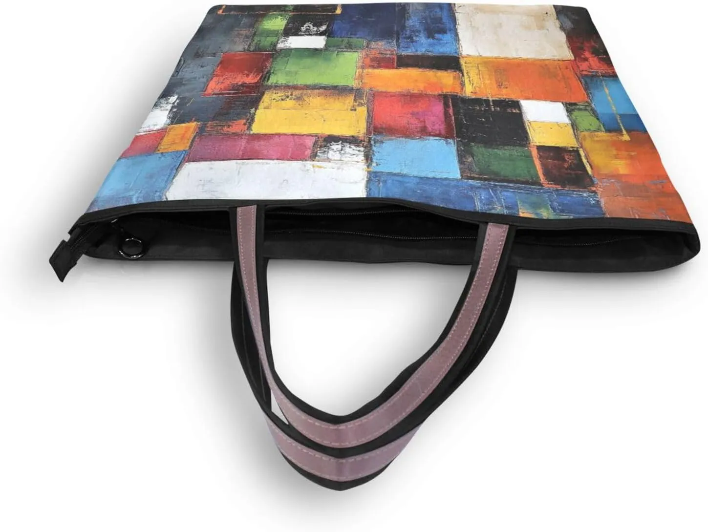JSTEL Tote Bag for Women with Zipper,Polyester Tote Purse Holiday Tote Bag Work Handbag Women Gift