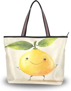 JSTEL Tote Bag for Women with Zipper,Polyester Tote Purse Holiday Tote Bag Work Handbag Women Gift