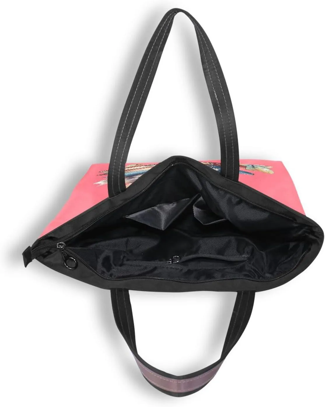 JSTEL Tote Bag for Women with Zipper,Polyester Tote Purse Holiday Tote Bag Work Handbag Women Gift
