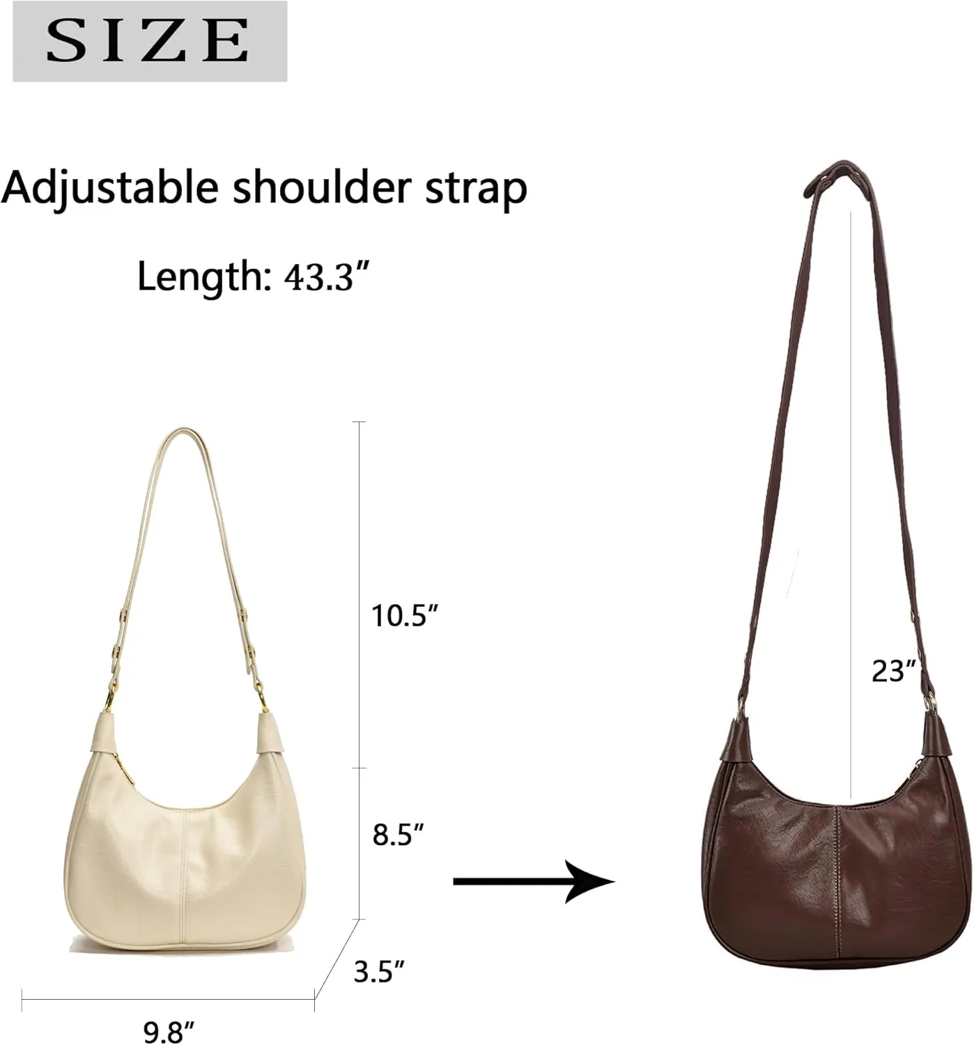 JYG Small Hobo Bags for Women Retro Crescent Shoulder Purse Fall Soft Crossbody Handbag 2025