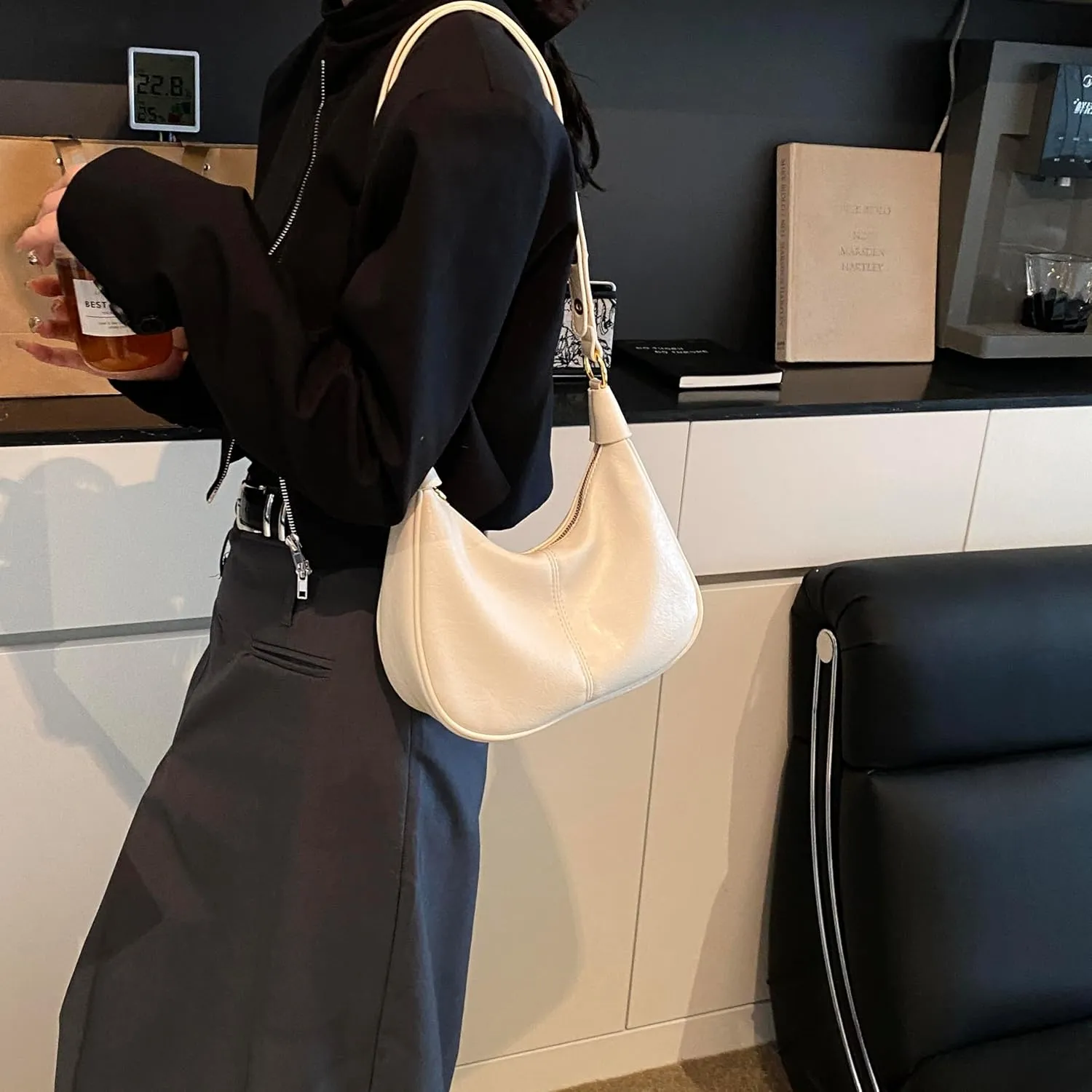 JYG Small Hobo Bags for Women Retro Crescent Shoulder Purse Fall Soft Crossbody Handbag 2025
