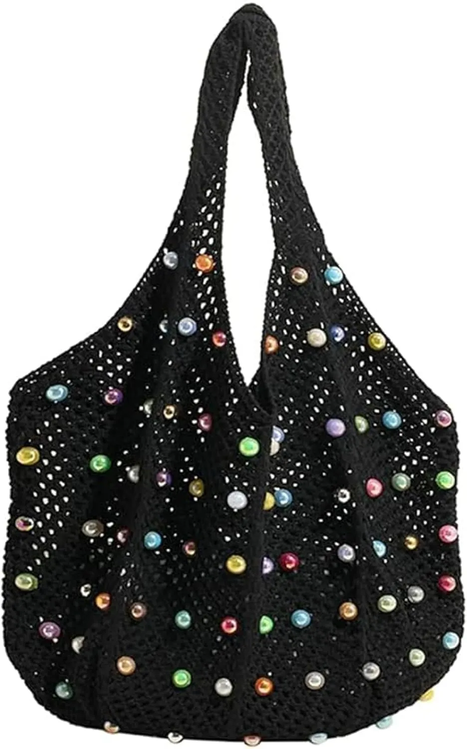 KARRESLY Crochet Mesh Beach Tote Bag for Womens Large Causal Shoulder Handbag Foldable Swimming Pools Beach Essentials