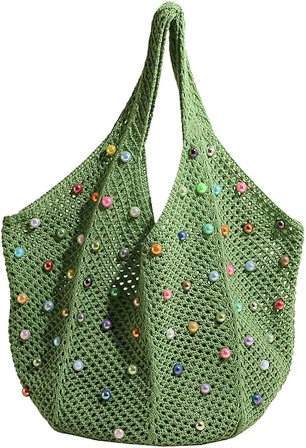 KARRESLY Crochet Mesh Beach Tote Bag for Womens Large Causal Shoulder Handbag Foldable Swimming Pools Beach Essentials