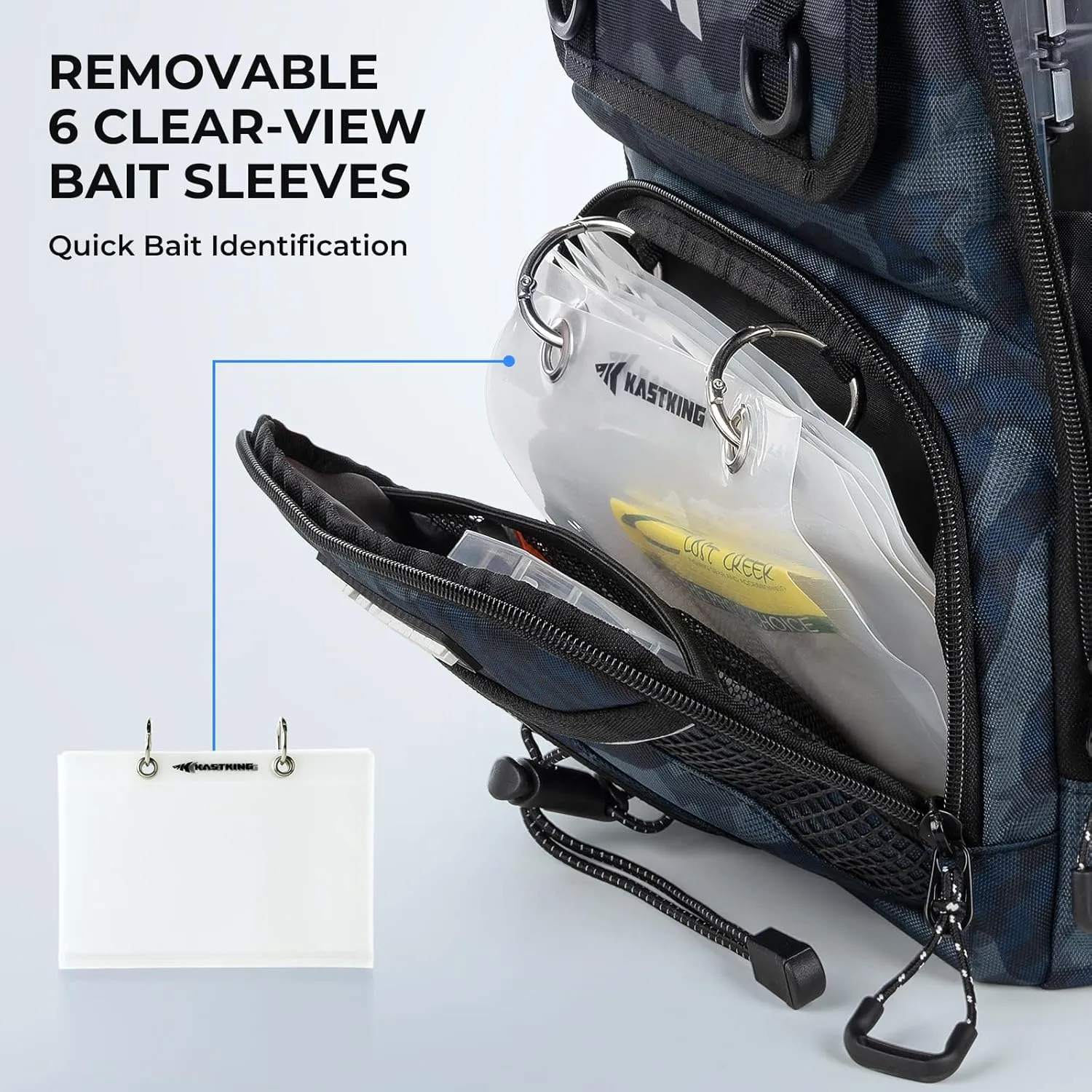 KastKing BaitSpace Fishing Sling Bag, Fishing Backpack with Rod & Beverage Holder, Tackle Bag for Fishing Gear