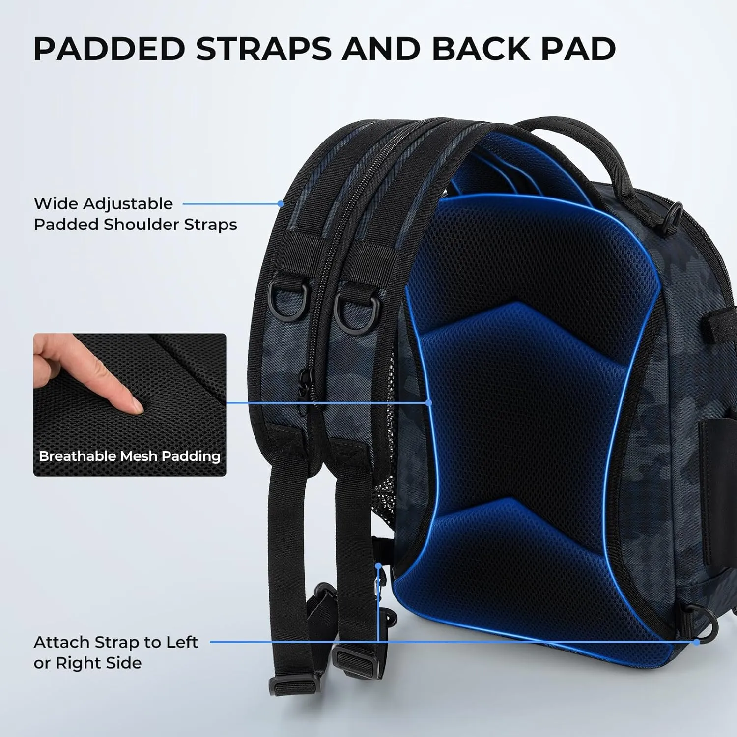 KastKing BaitSpace Fishing Sling Bag, Fishing Backpack with Rod & Beverage Holder, Tackle Bag for Fishing Gear