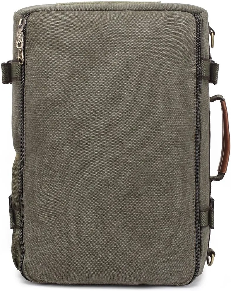 KAUKKO Outdoor Travel Men Backpack Hiking Camping Canvas Rucksack (Canvas Amygreen)
