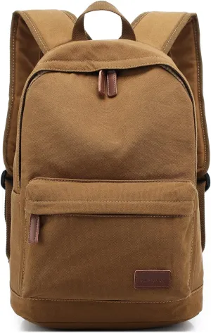 kayond Casual Style Lightweight canvas Laptop Bag/Durable Travel backpacks/Rucksack for Men&Women/Fashion Backpack Fits 15 inch Notebook (Brown)