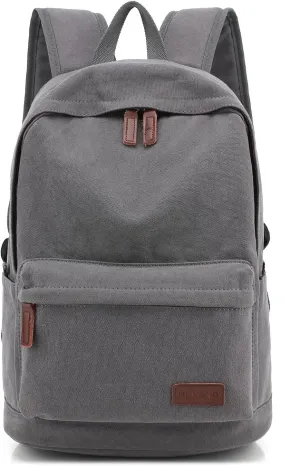 kayond Casual Style Lightweight canvas Laptop Bag/Durable Travel backpacks/Rucksack for Men&Women/Fashion Backpack Fits 15 inch Notebook (Gray)