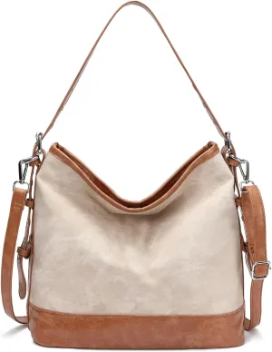 KILAMAL Large Designer Ladies Hobo Bags for Women Trendy Vegan PU Leather Shoulder Bucket Purses Denim pattern Handbags