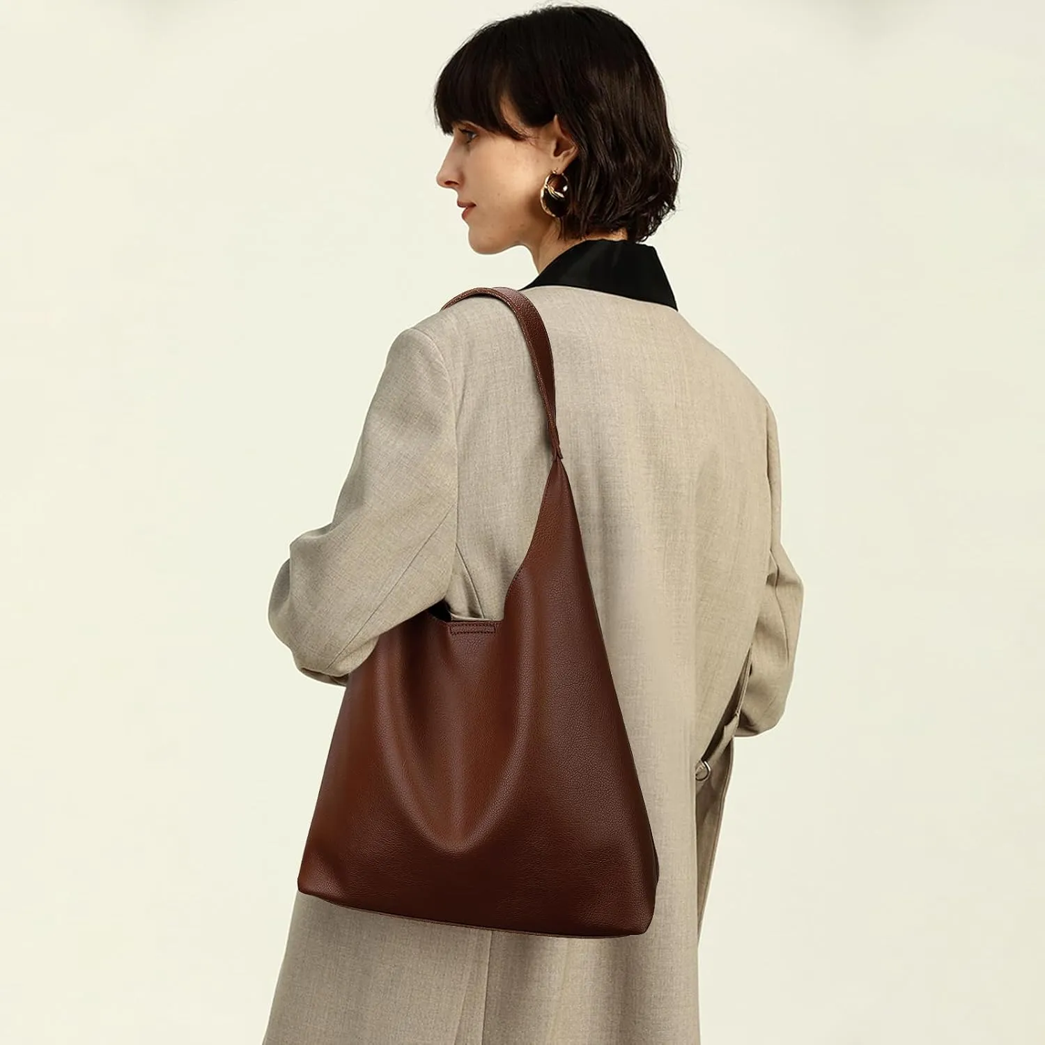 KKXIU Hobo Bags for Women Soft Vegan Leather Tote Purse Bag Slouchy Shoulder Handbag