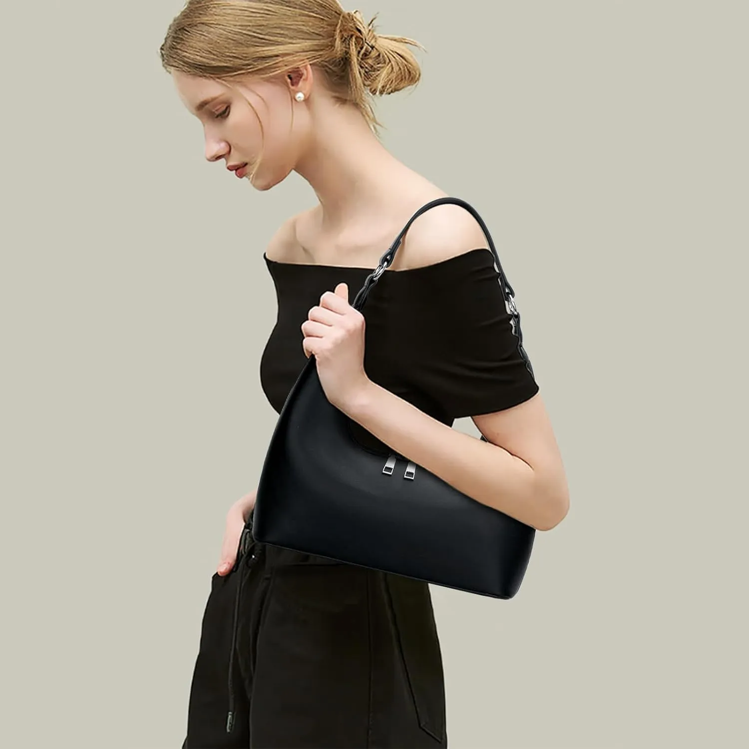 KKXIU Shoulder Bags for Women, Underarm Hobo Handbag Clutch Crossbody Purse with Removable Strap and Zipper Closure